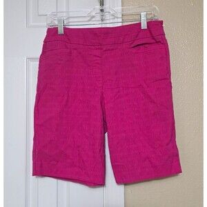 Jenna Rose Women’s Pink Corduroy Bermuda Flat Front Shorts w/ Pockets Size L